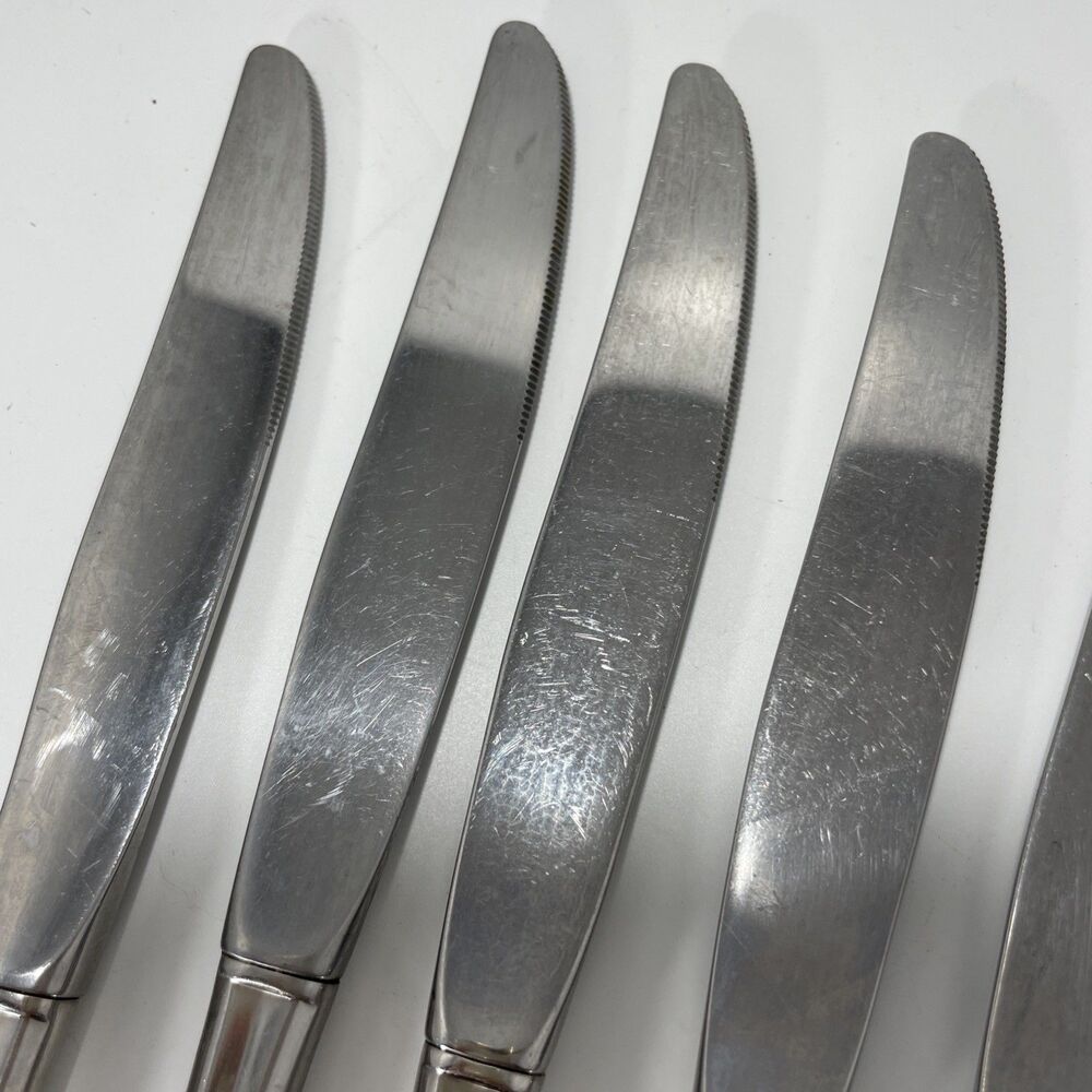 Oneida GALA IMPULSE Stainless Flatware Set of 8 Dinner Knife Knives Vintage 9” - Picture 4 of 7